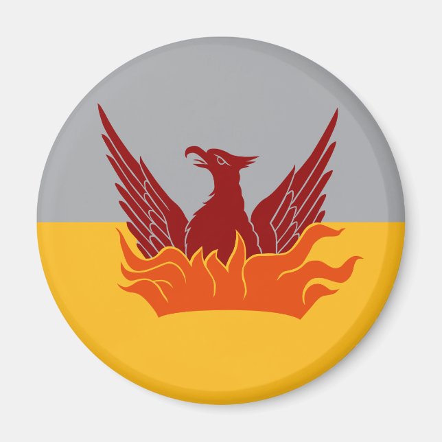 Imán Mapa de bandera de oro y niebla de SF (Frente)