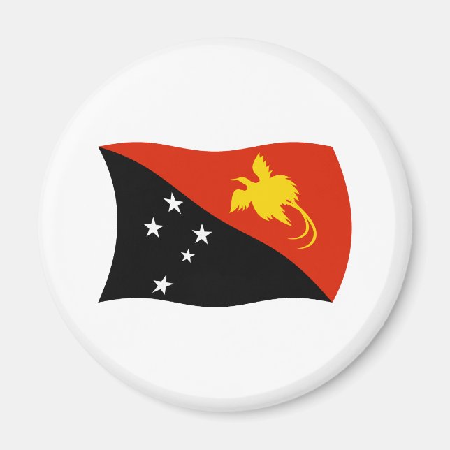 Imán Mapa de bandera de Papúa Nueva Guinea (Frente)