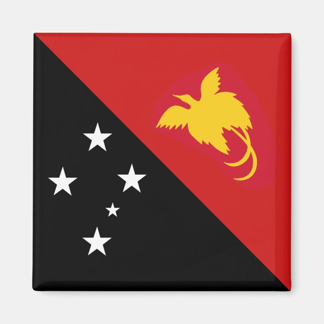 Imán Mapa de bandera de Papúa Nueva Guinea (Frente)
