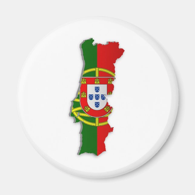 Imán Mapa de bandera de Portugal (Frente)