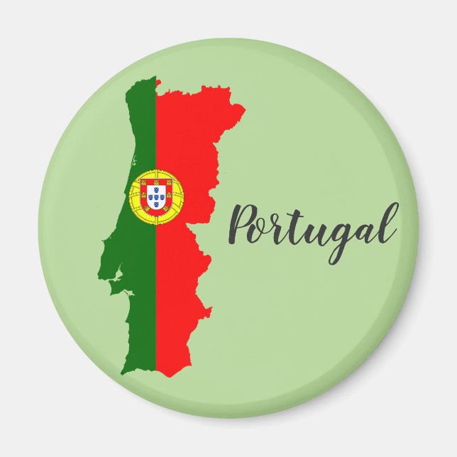 Imán Mapa de bandera de Portugal (Frente)