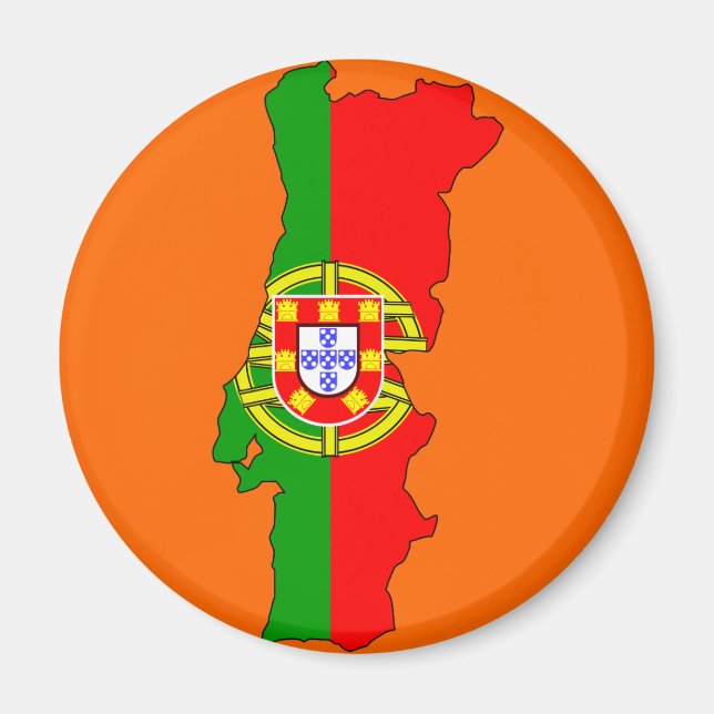 Imán Mapa de bandera de Portugal (Frente)