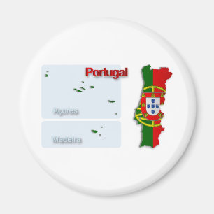 Imán Mapa de bandera de Portugal_2