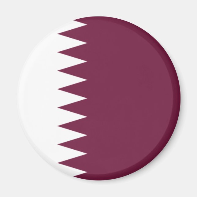 Imán Mapa de bandera de Qatar (Frente)