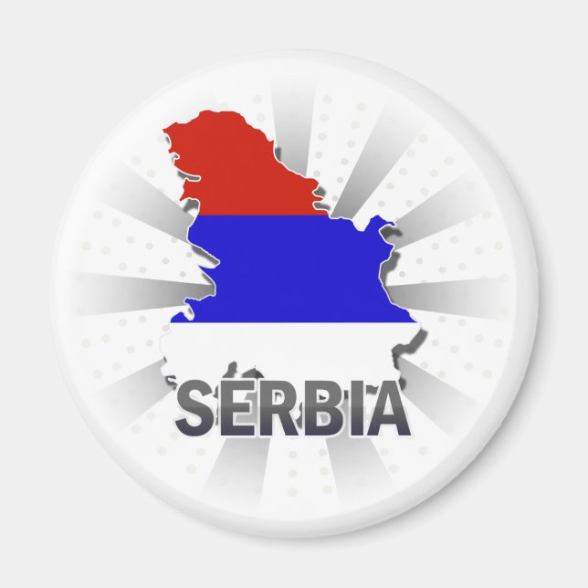 Imán Mapa de bandera de Serbia 2.0 (Frente)