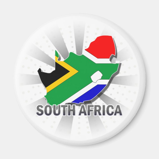 Imán Mapa de bandera de Sudáfrica 2.0 (Frente)