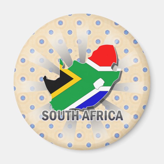 Imán Mapa de bandera de Sudáfrica 2.0 (Frente)