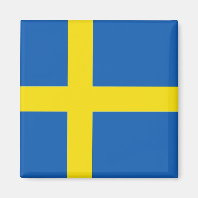 Imán Mapa de bandera de Suecia (Frente)