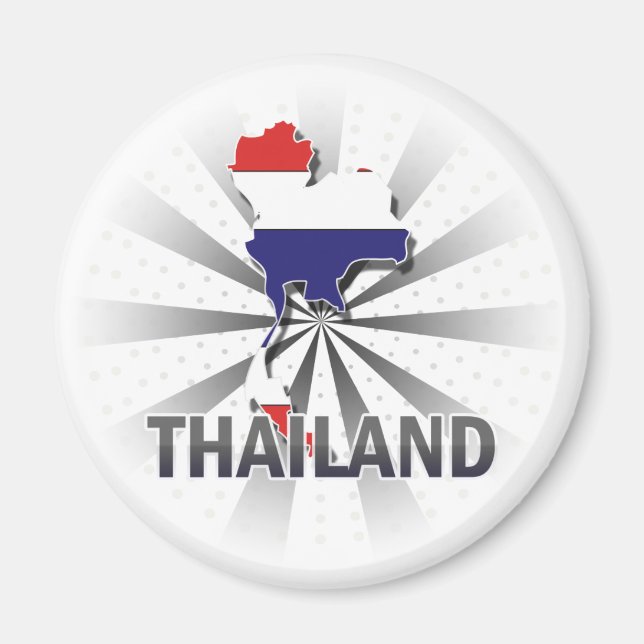Imán Mapa de bandera de Tailandia 2.0 (Frente)