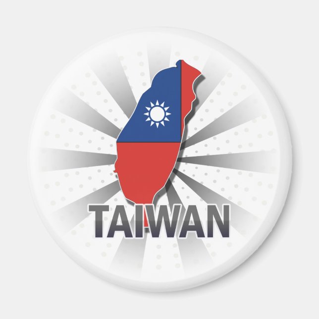 Imán Mapa de bandera de Taiwán 2.0 (Frente)