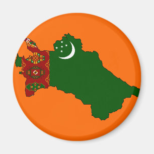 Imán Mapa de bandera de Turkmenistán