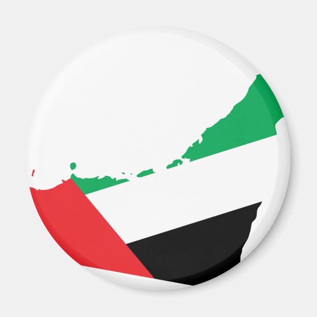 Imán Mapa de bandera de Uae (Frente)