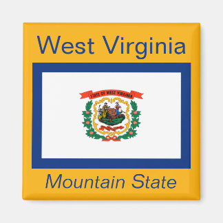 Imán Mapa de bandera de Virginia Occidental