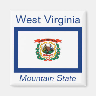 Imán Mapa de bandera de Virginia Occidental