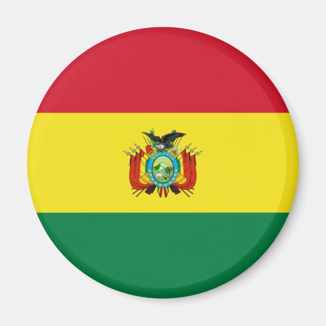 Imán Mapa de bandera estatal de Bolivia (Frente)