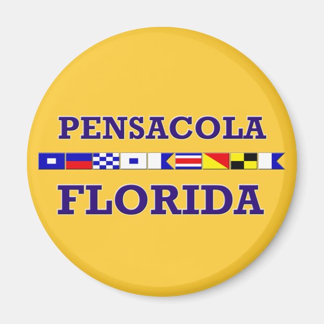 Imán Mapa de Bandera Náutica Pensacola (Frente)