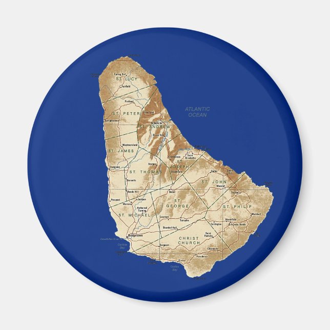 Imán Mapa de Barbados (Frente)