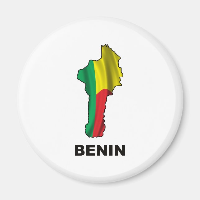 Imán Mapa De Benín (Frente)