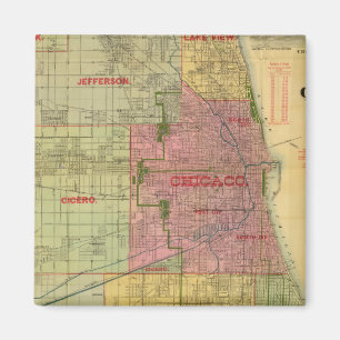 Imán Mapa de Blanchard de Chicago y alrededores