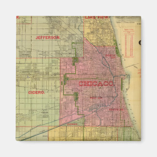 Imán Mapa de Blanchard de Chicago y sus alrededores