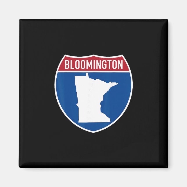 Imán Mapa de Bloomington Minnesota Señal de Carretera I (Frente)