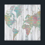 Imán Mapa de Boho II<br><div class="desc">Mapa pastel suave pintado sobre un fondo de madera gris. Artista: Jennifer Goldberger</div>