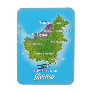 Imán Mapa de Borneo