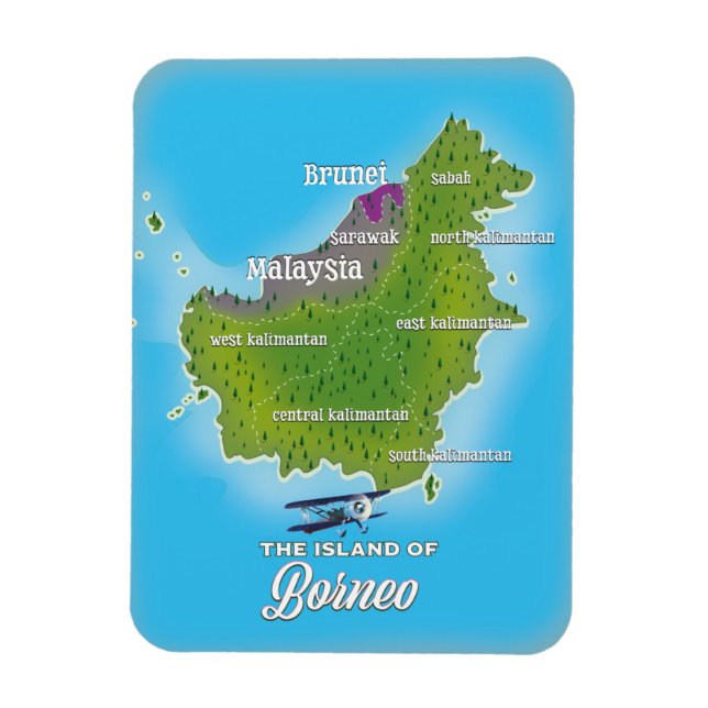 Imán Mapa de Borneo (Vertical)
