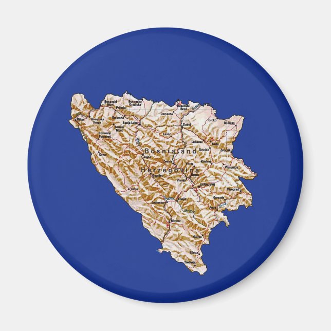 Imán Mapa de Bosnia y Herzegovina (Frente)