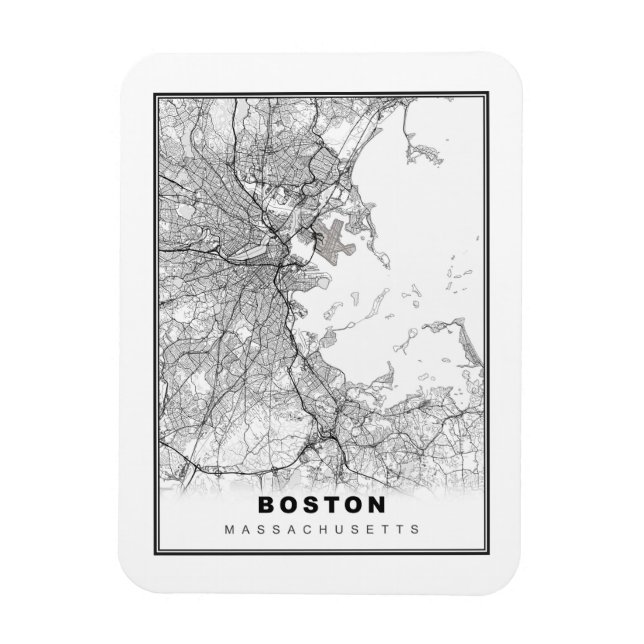 Imán Mapa de Boston (Vertical)