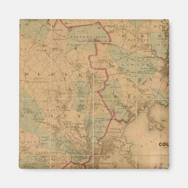 Imán Mapa De Boston 2 (Frente)