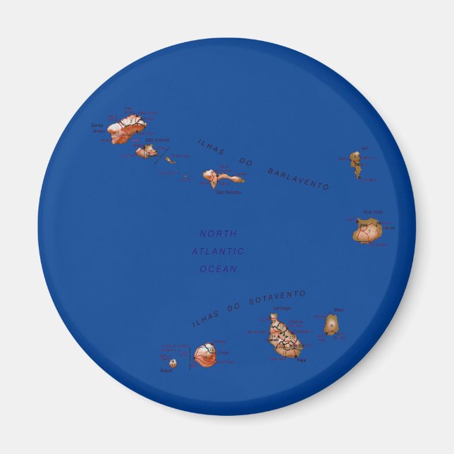 Imán Mapa de Cabo Verde (Frente)