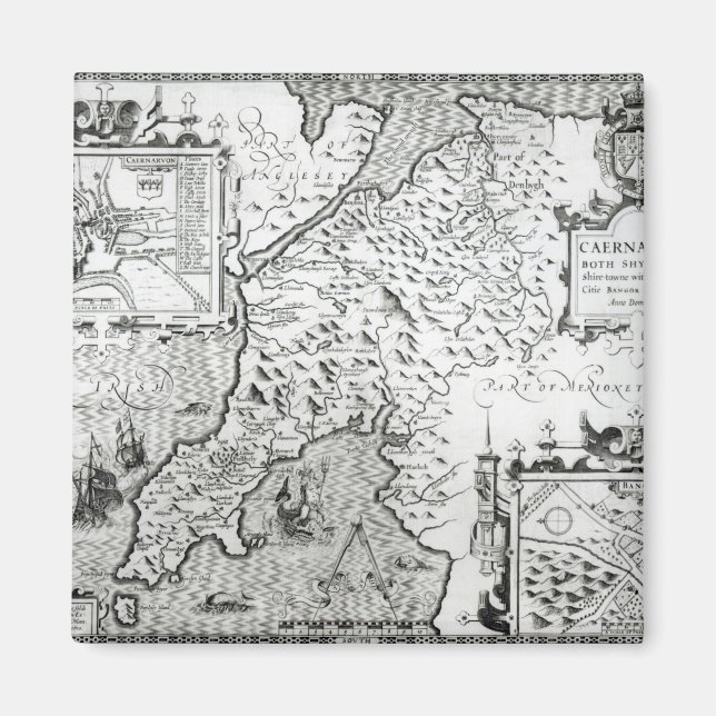 Imán Mapa de Caernarvon, 1616 (Frente)