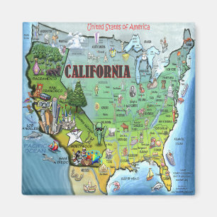 Imán Mapa de California los E.E.U.U.
