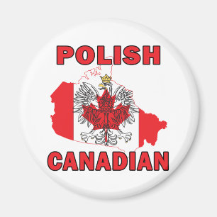 Imán Mapa de Canadá con bandera polaca