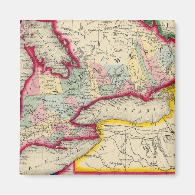 Imán Mapa De Canadá Occidental En Los Condados (Frente)
