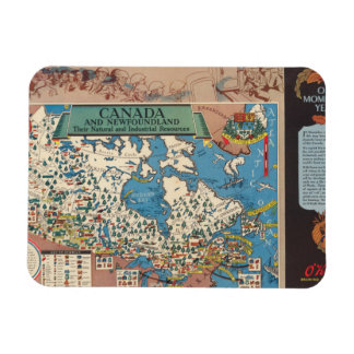 Imán Mapa de Canadá - Recursos naturales e industriales