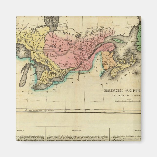 Imán Mapa De Canadá Superior E Inferior (Frente)