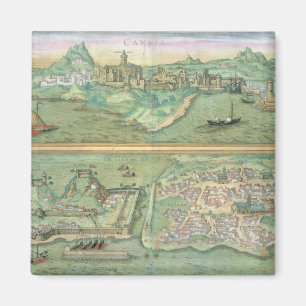 Imán Mapa de Candia y de Corfú, de 'Civitates Orbis Te