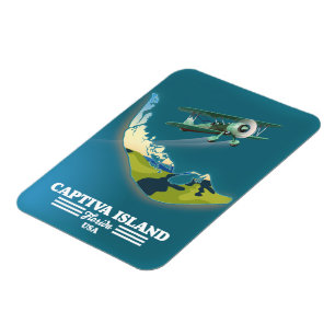 Imán Mapa de Captiva Island Florida USA