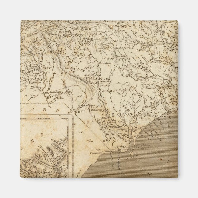 Imán Mapa de Carolina del Norte por Arrowsmith (Frente)