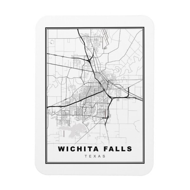 Imán Mapa de cataratas Wichita (Vertical)