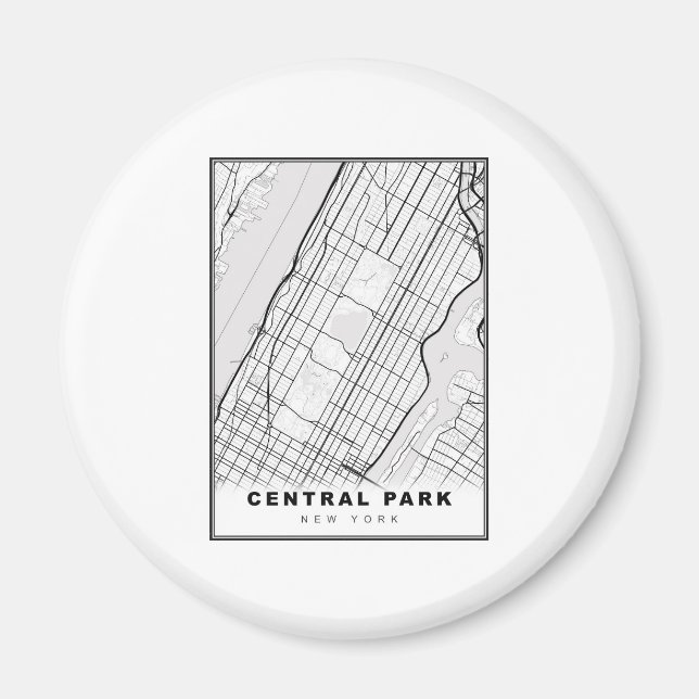 Imán Mapa de Central Park Manhattan (Frente)