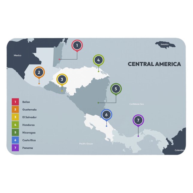 Imán Mapa de Centroamérica (Horizontal)
