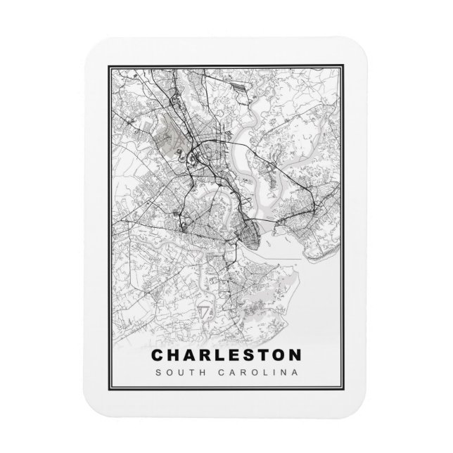 Imán Mapa de Charleston (Vertical)