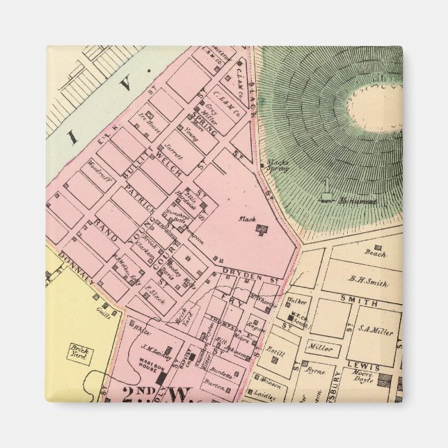 Imán Mapa de Charleston, Virginia Occidental (Frente)