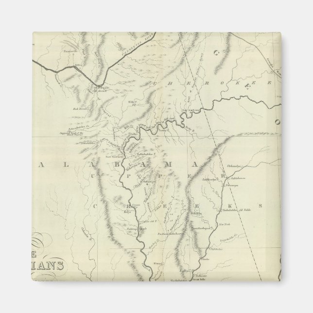 Imán Mapa de Cherokee (Frente)