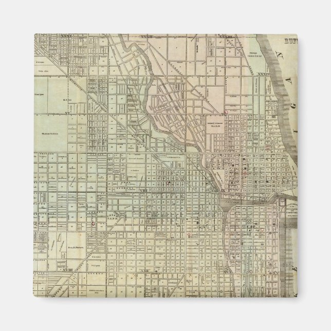 Imán Mapa De Chicago (Frente)