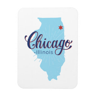 Imán Mapa de Chicago Illinois