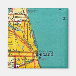Imán Mapa de Chicago Magnet